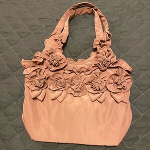 Joy Susan mauve ruffle purse. Color is darker than the pictures, almost plum.
